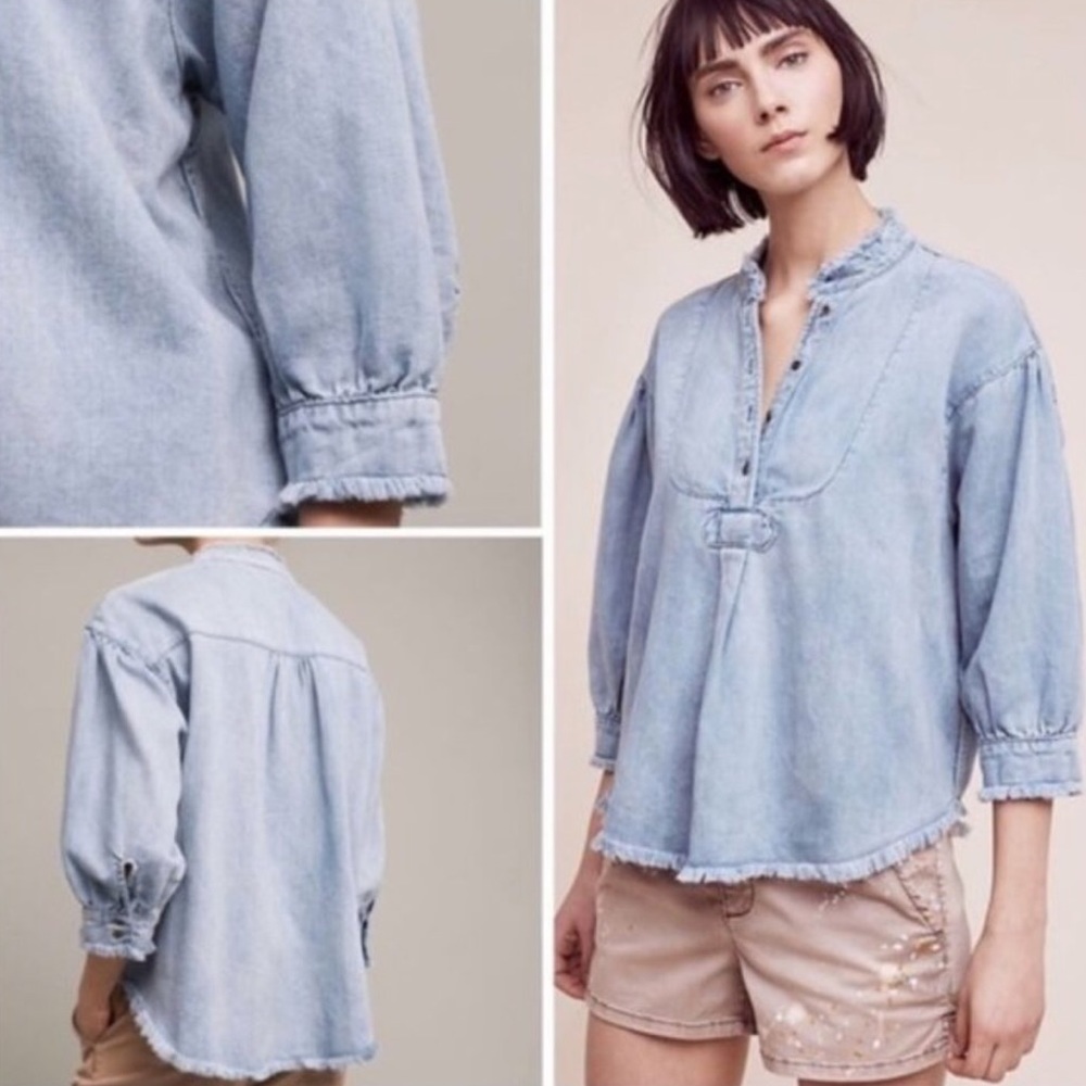 Anthropologie Denim Top HOLDING HORSES